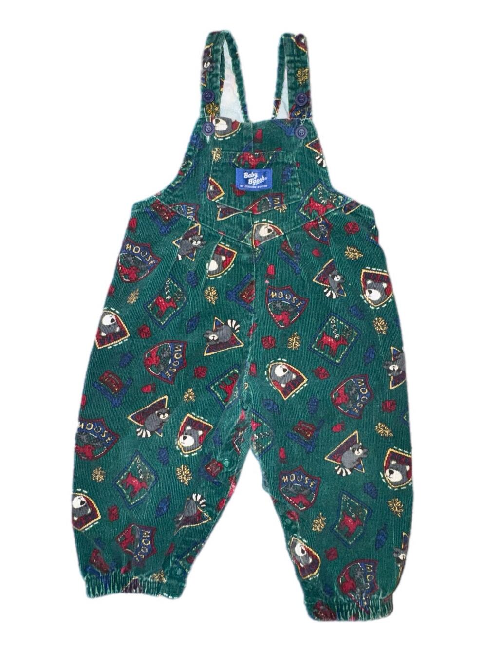 Vintage Baby Bgosh OshKosh Green
Corduroy Woodland Animal Overalls 18M
